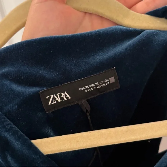 Gorgeous Navy/Lagoon Blue Velvet Midi Dress - Picture 3 of 3